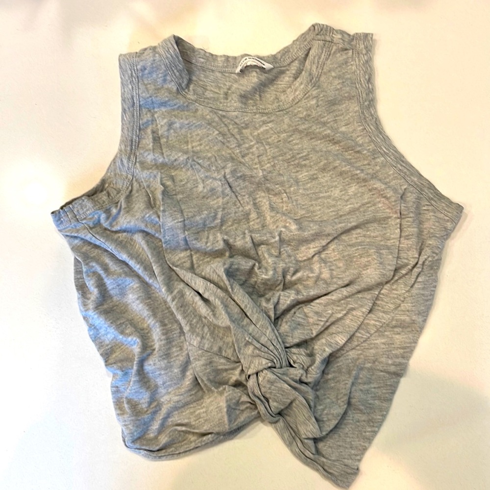 Club Monaco Heather Grey Crop Top with Rushing